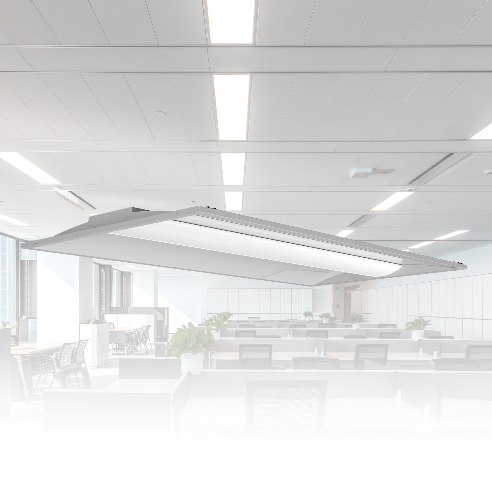 2x4 FT LED Troffer - Watts 30-40-50 - Kelvin 3500-4000-5000 - Wattage & CCT Selectable - Microwave and Bluetooth Ready- 4 Pack