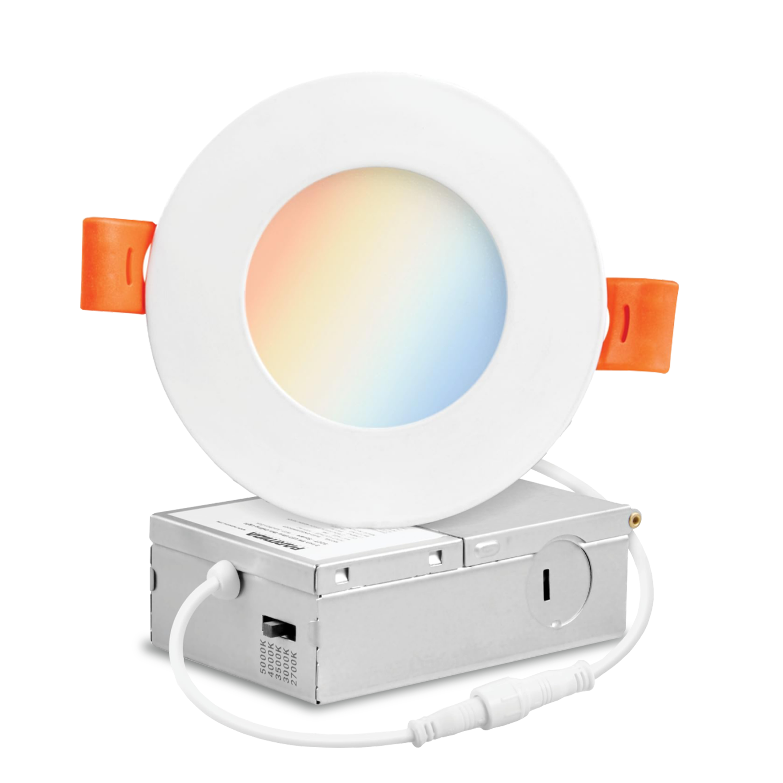 4 Inch LED Slim Panel Recessed Celing Light, 2700K-5000K Selectable, 1000LM, IC & Damp Rated ETL & FCC, White Gielight