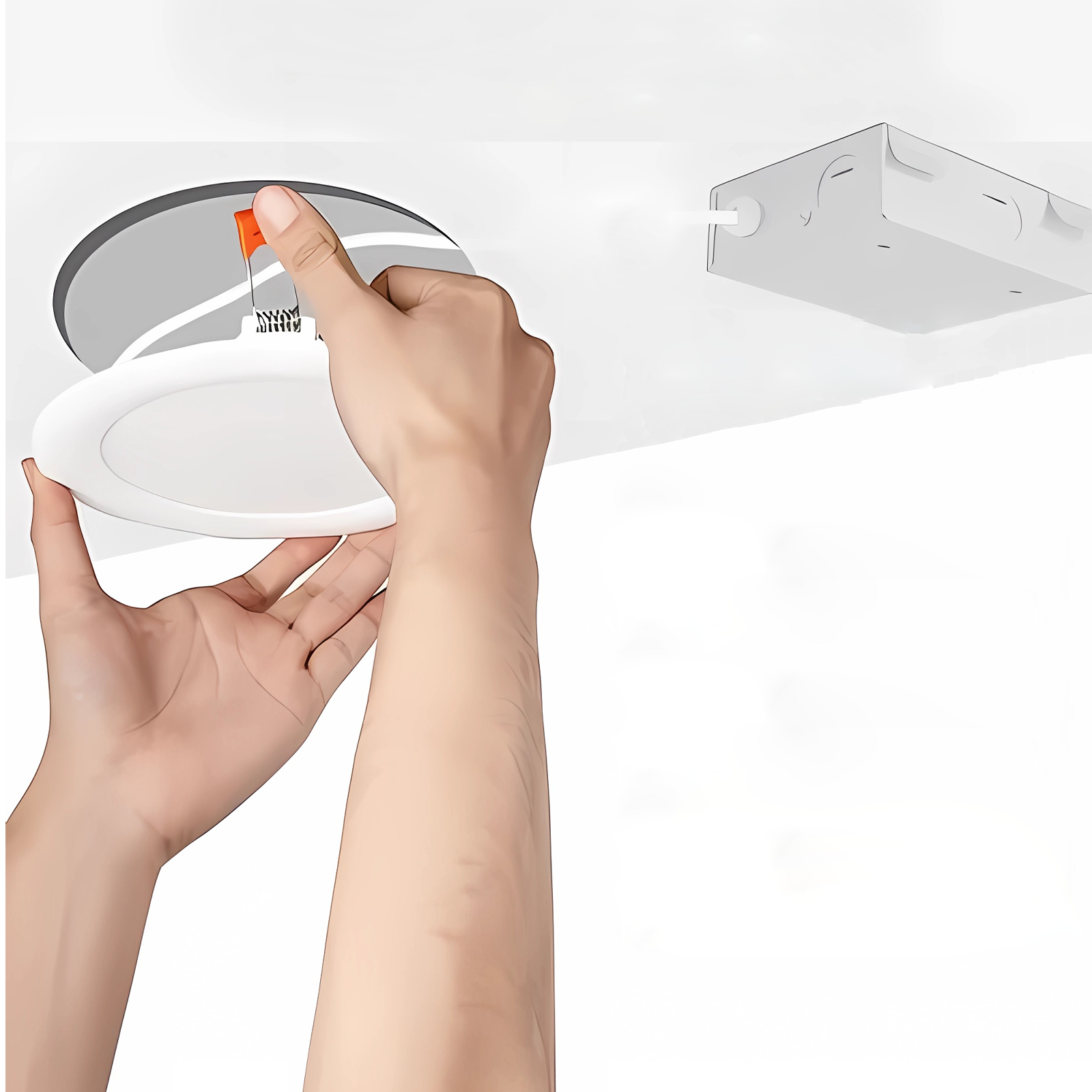 4 Inch LED Slim Panel Fire Rated Recessed Celing Light, 2700K-5000K Selectable, 630LM, IC & Damp Rated ETL & FCC, White Gielight