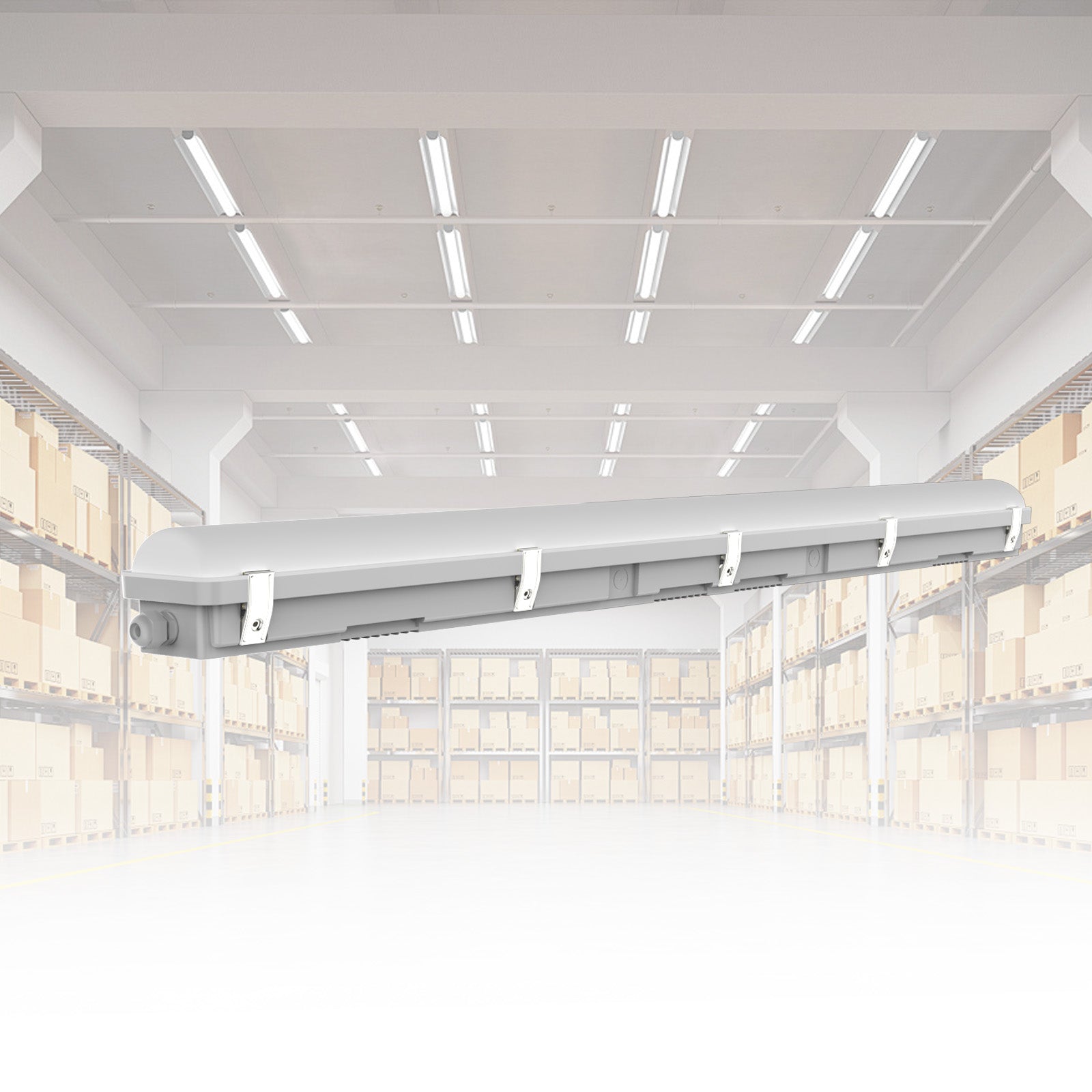 8 FT vapor tight light - 100W - CCT & Power Selectable - 4 Pack Gielight