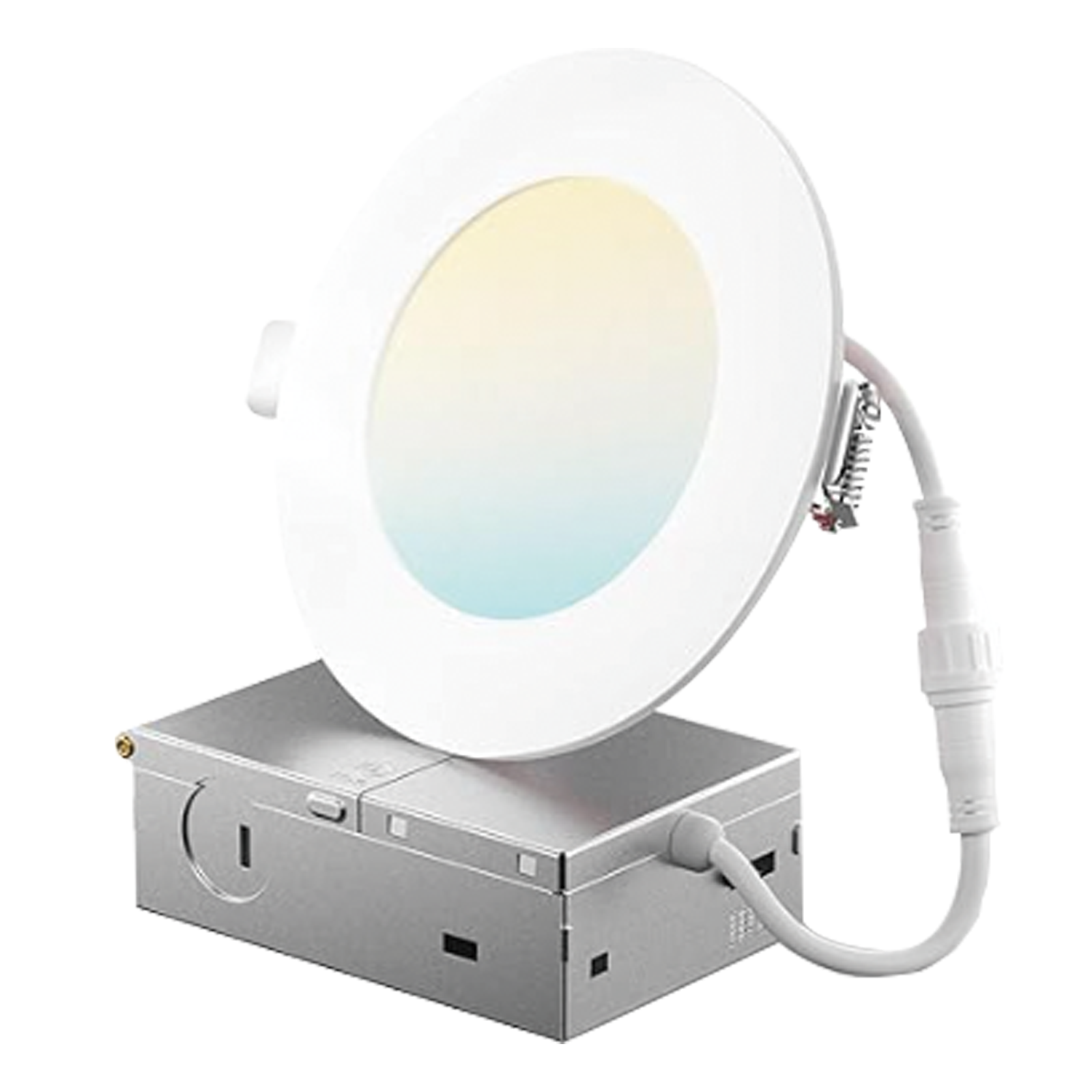 6 Inch LED Slim Panel Fire Rated Recessed Celing Light, 2700K-5000K Selectable, 1500LM, IC & Damp Rated ETL & FCC, White Gielight