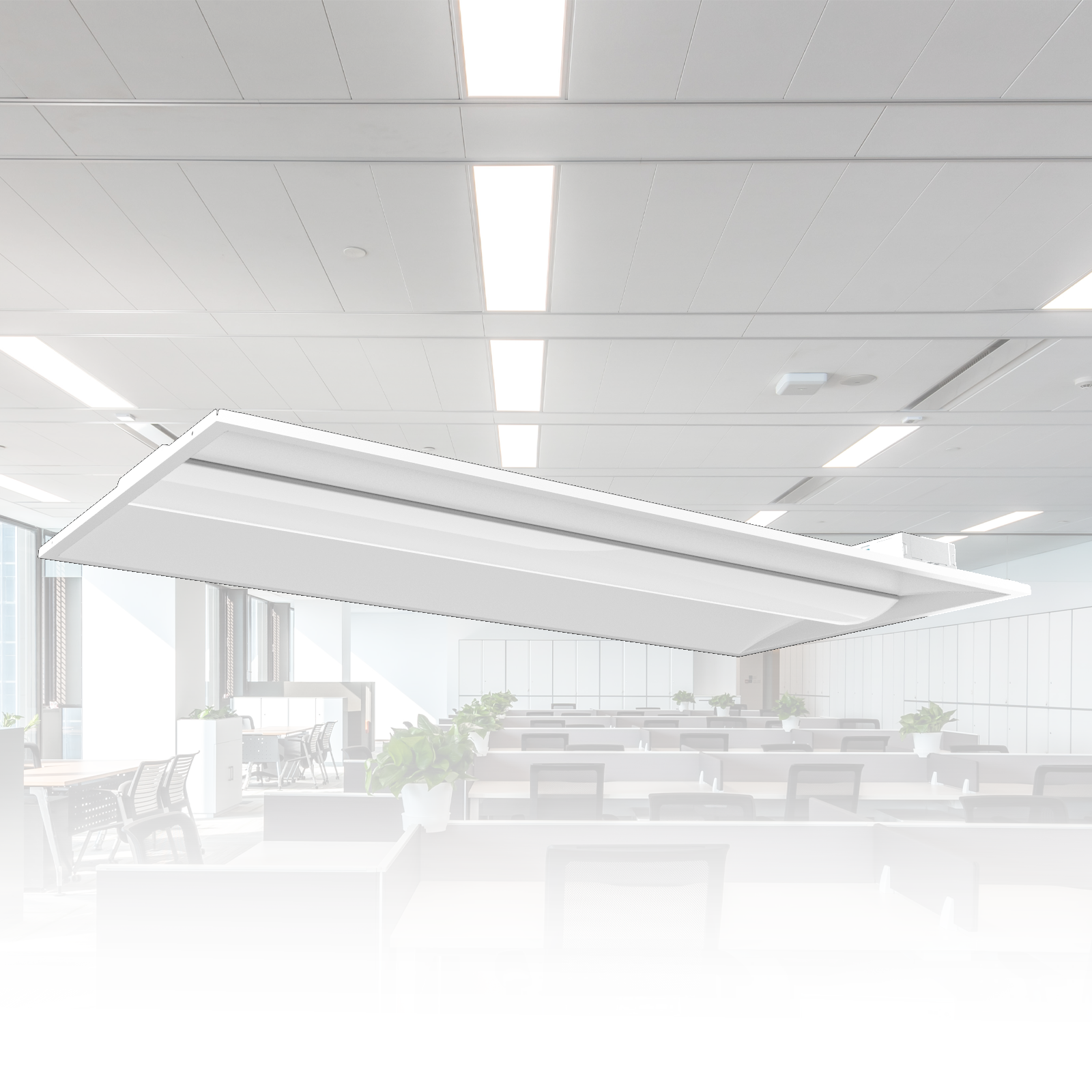 2x4 FT LED Troffer -Watts 30-40-50 - Kelvin 3500-4000-5000 - Wattage & CCT Selectable - 4 Pack Gielight