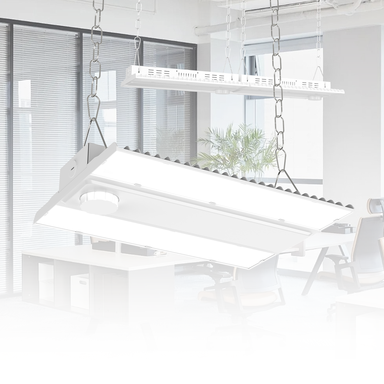 Linear LED High Bay Fixture - Sensor Ready - 165W - Wattage & CCT Selectable - 4 Pack Gielight