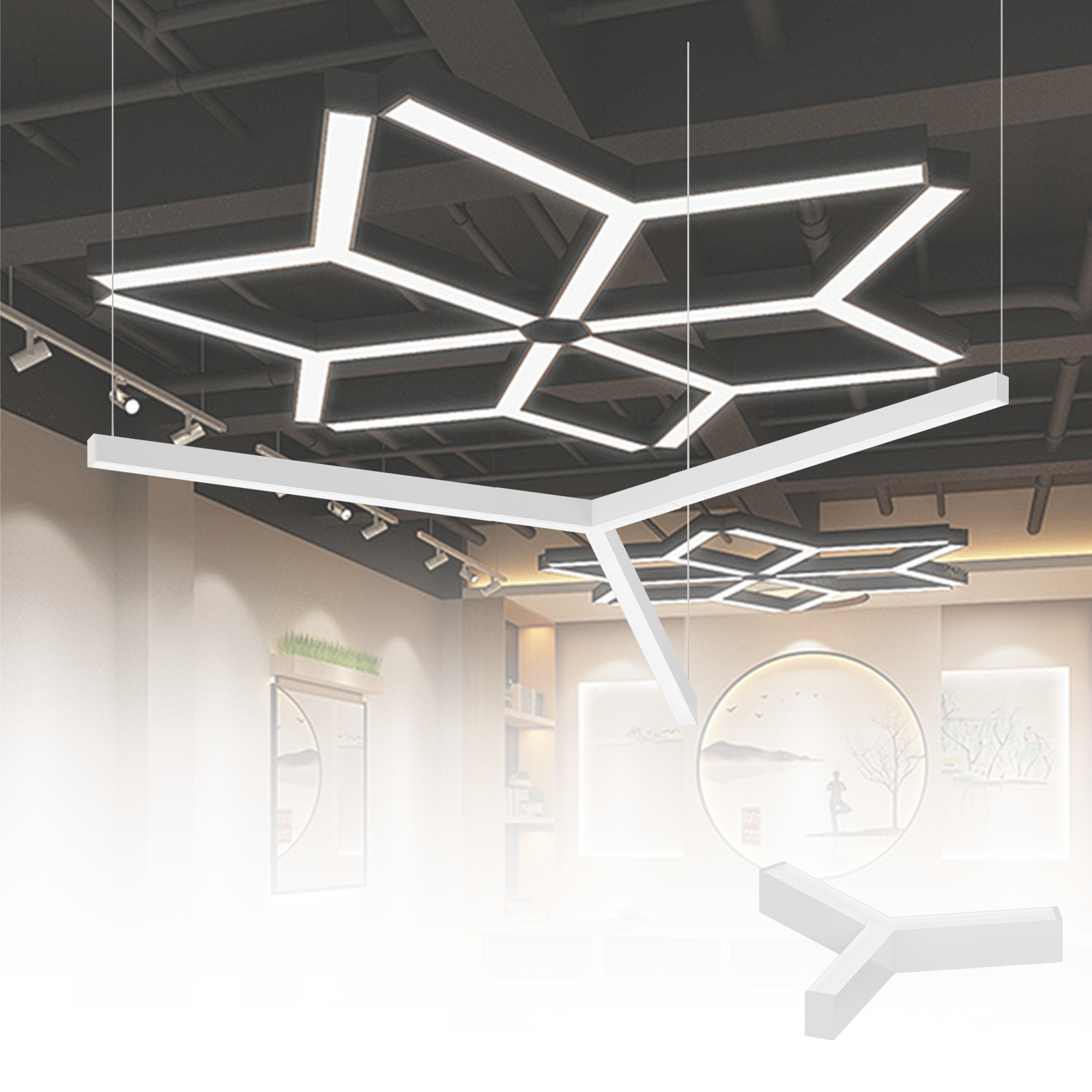 8 FT LED Linear Hanging (Suspended) Light - 80W - Second Generation Gielight